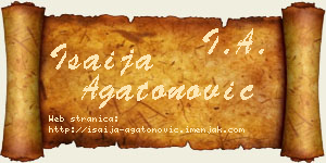 Isaija Agatonović vizit kartica